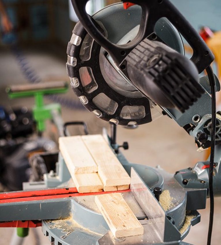 Miter Saw on a construction site