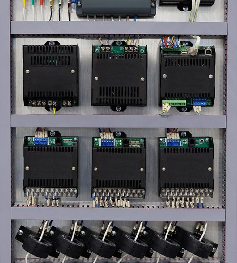 Housing of the electric control panel for the supply and distribution of electricity.