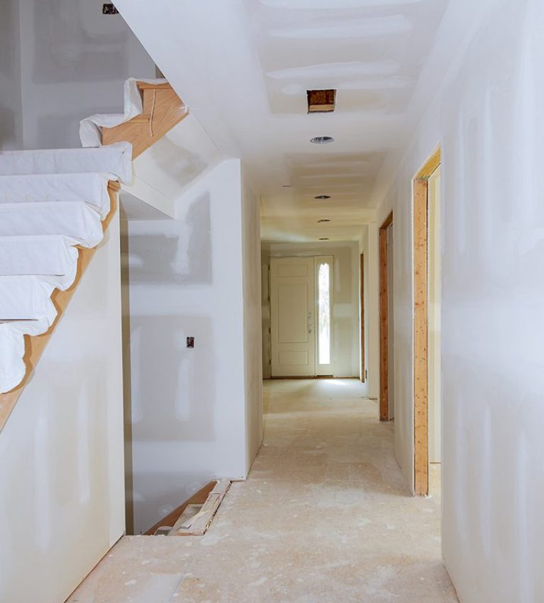 Finished Sheetrock in New Home Construction