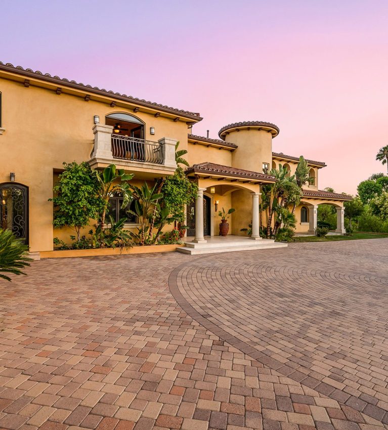 Exterior view of a luxurious home in Hidden Hills, California.